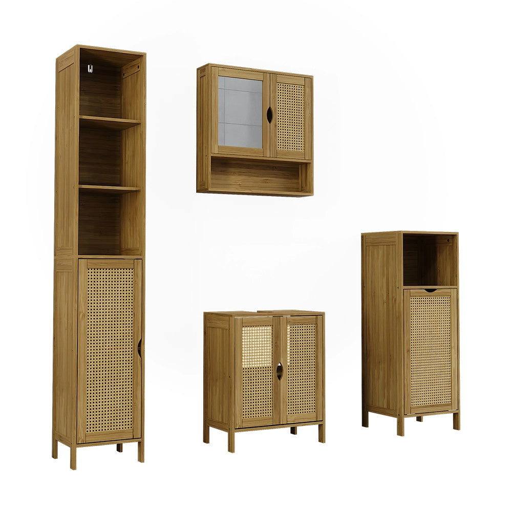 Vicco Set di mobili da bagno Bambù 4 parti