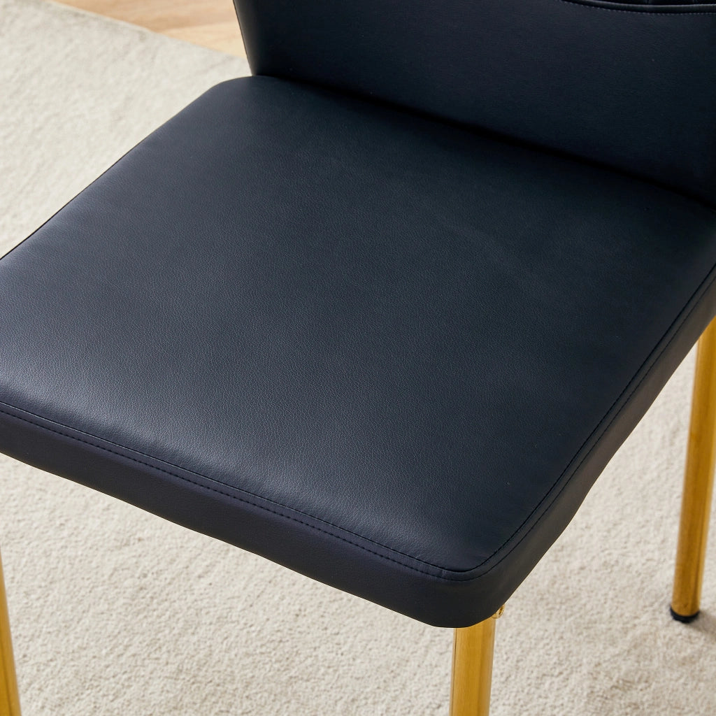 SEDIA da pranzo Set da 4 pezzi 93 cm PU Nero/Oro