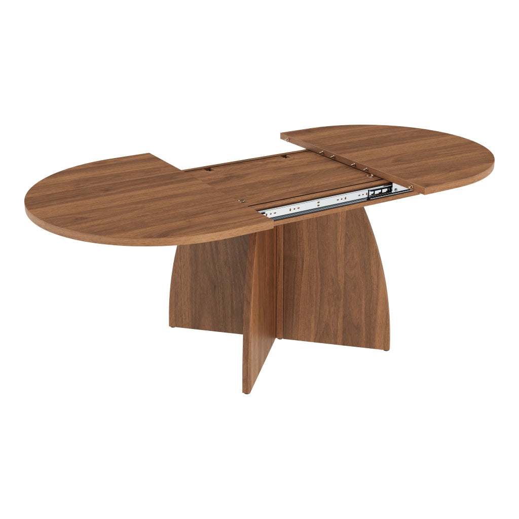 Tavolo da pranzo allungabile con piano in MDF da 18 mm e angoli arrotondati colore noce