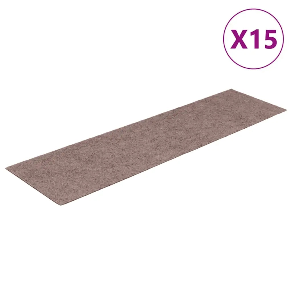 Tappetini per scale autoadesivi 15 pz | Gradini per Scale 76x20 cm marrone chiaro rettangolari