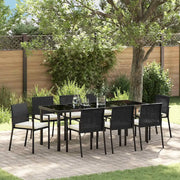 Set da Pranzo per Giardino 9 pcs Nero 3379239