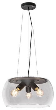 Lampada a sospensione Rabalux Ursula nera 3xE27 Ø40cm