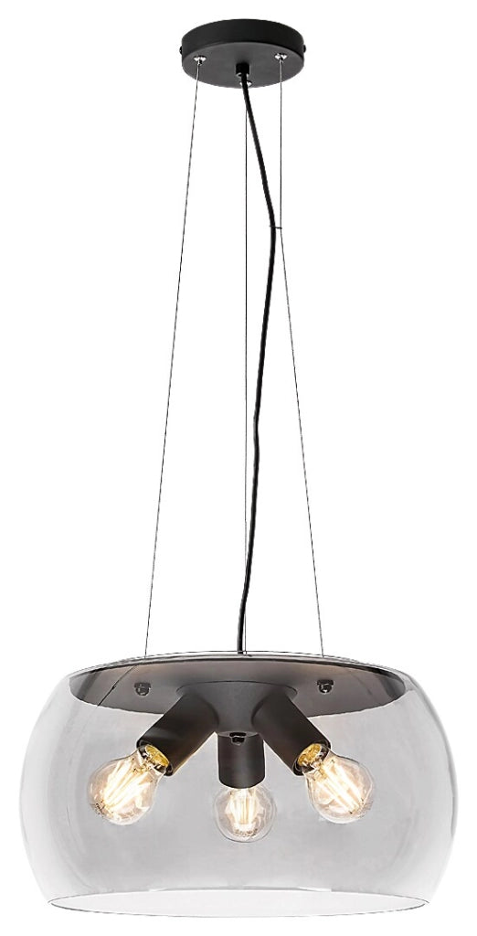 Lampada a sospensione Rabalux Ursula nera 3xE27 Ø40cm