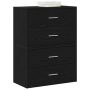 Armadi con 2 Cassetti 2 pz Rovere Nero 60x31x40 cm Truciolato 858824