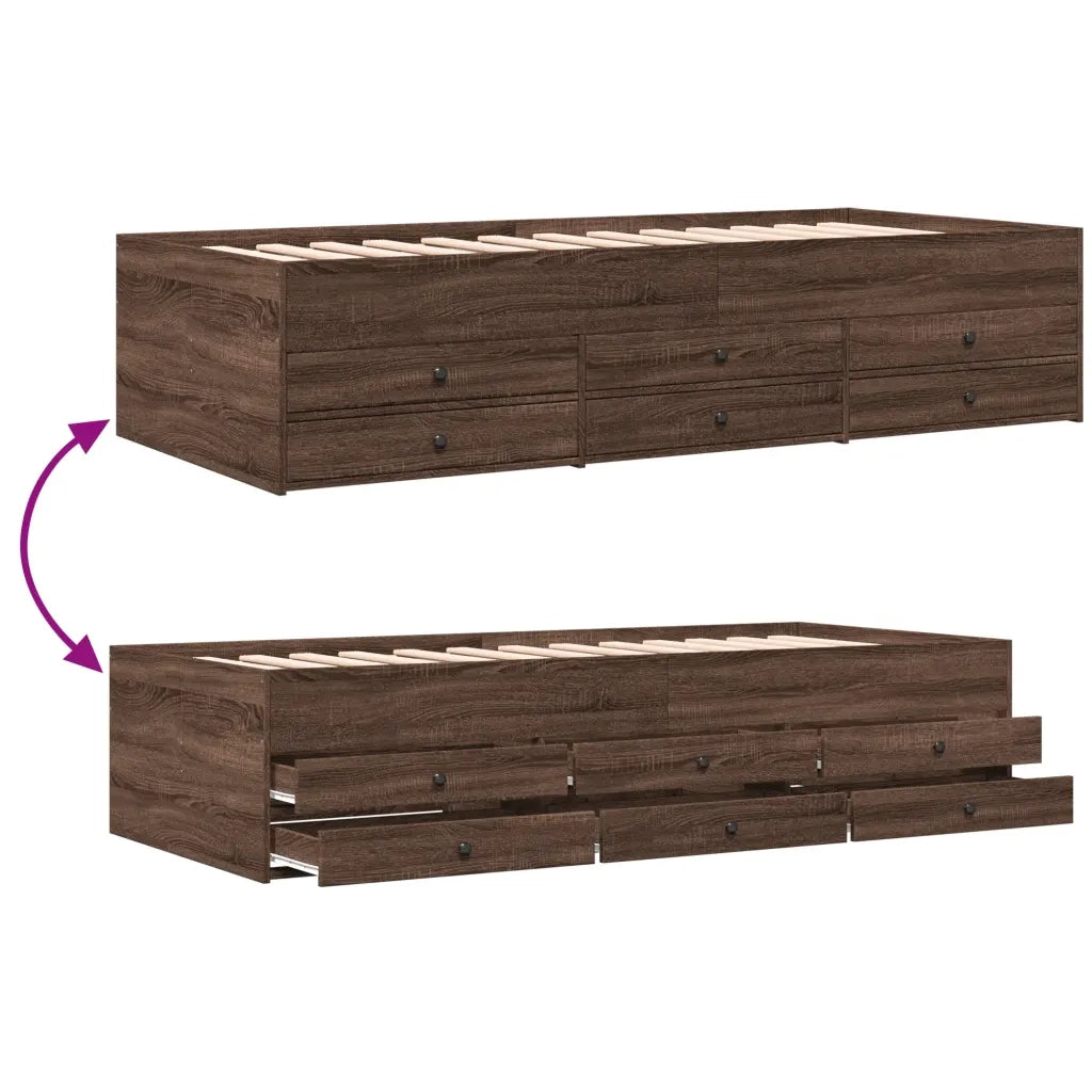 Divano Letto con Cassetti senza Materasso 90x200 cm