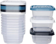Set di 12 contenitori quadrati per conservazione - pratici e eleganti - BPA libero