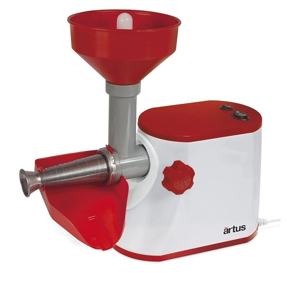 Artus S15 Spremipomodoro Elettrico Passapomodoro 250 W 80 Kg-h Filtro Acciaio Inox colore Rosso Bianco