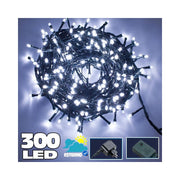Trade Shop - Catena Luminosa 300 Led Bianco Freddo Uso Interno Con Controller 8 Funz. -