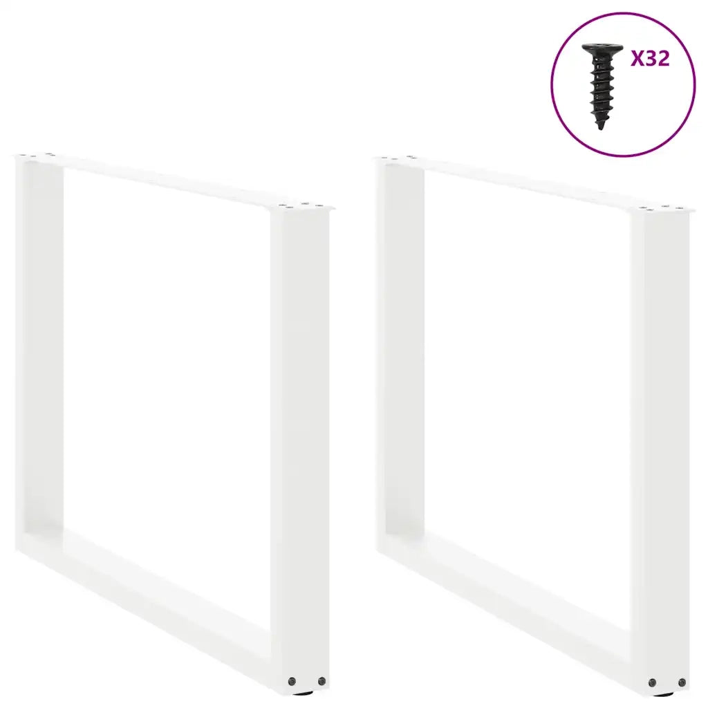 Gambe per tavolo da pranzo forma U 2 pz bianche 100x(72-73) cm 4013197