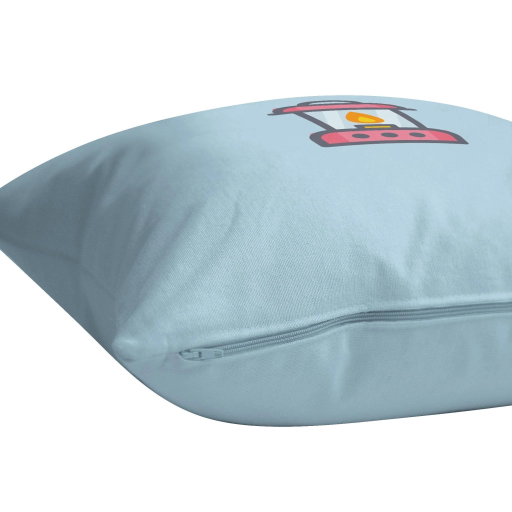 Custodia per cuscino 60x60 cm, colore azzurro chiaro, in poliestere, con cerniera