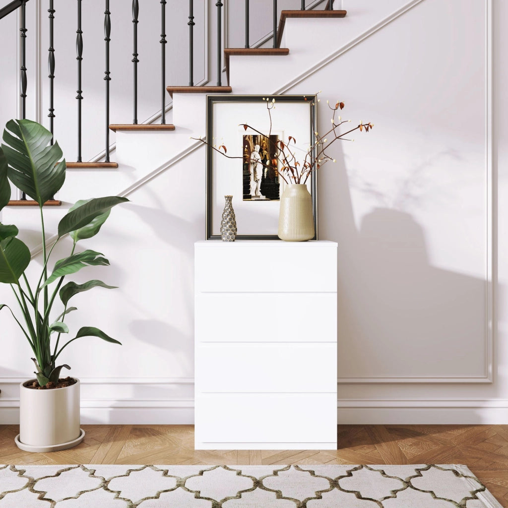 Cassettiera com¨° sideboard 4 cassetti ¨C Minimal ¨C bianco 55x33x80