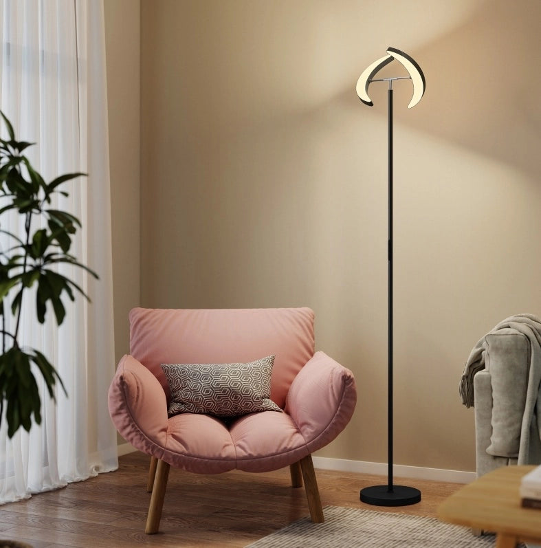 Lampada da Terra RGB Dimmerabile con Teste Rotanti e Vari Colori, Nero