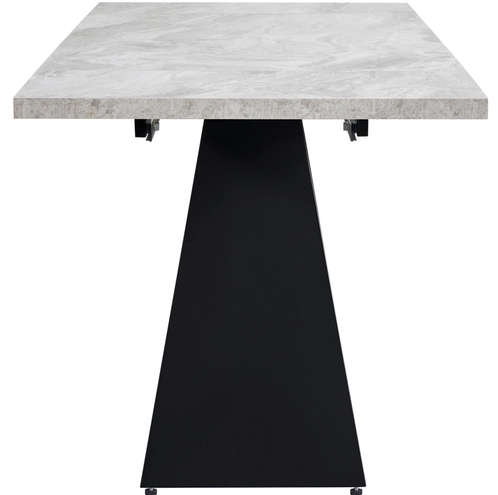 Tavolo da pranzo allungabile 99-159 x 74 x 77 cm, MDF grigio effetto marmo