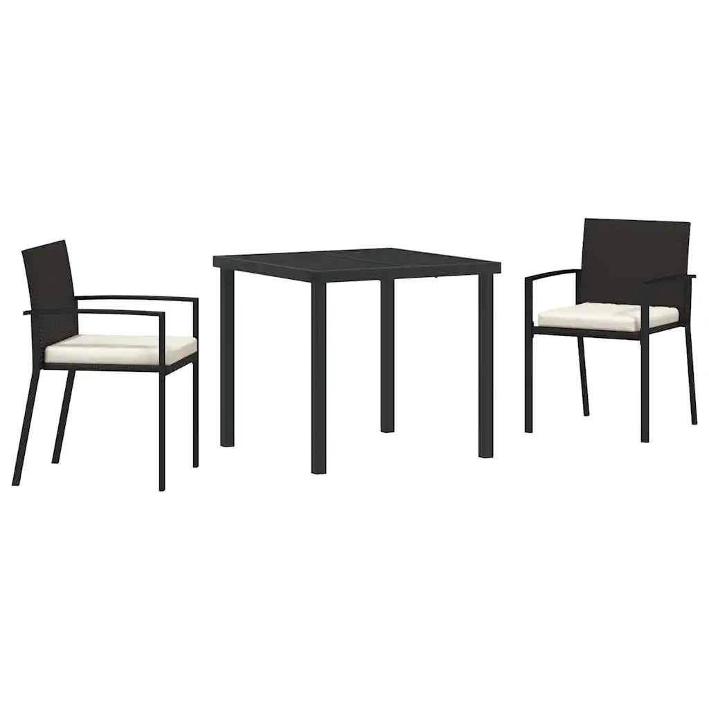 Set da Pranzo per Giardino 3 pz Nero 3379233