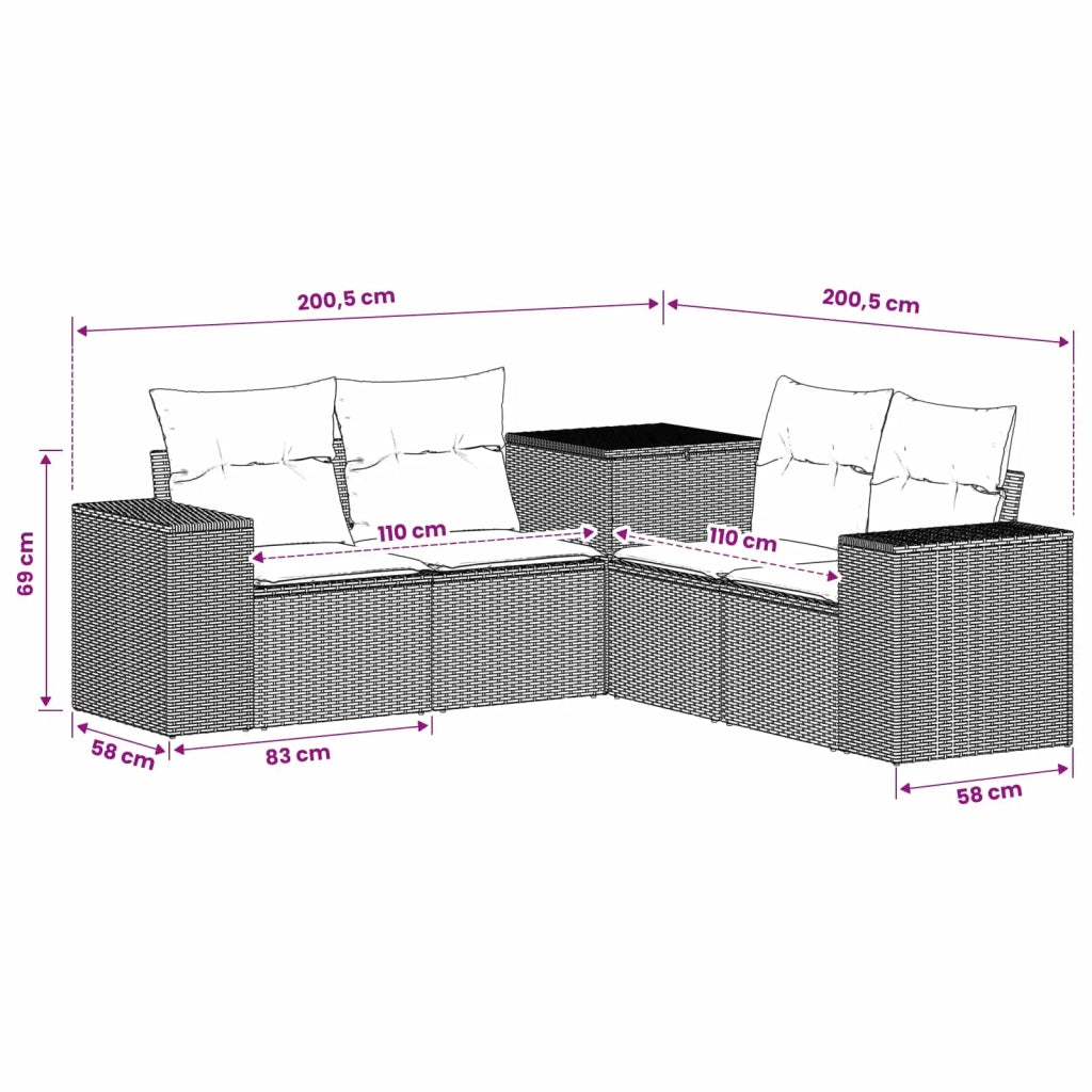 Set di divani 5 pz Grigio e Grigio Scuro 3447918