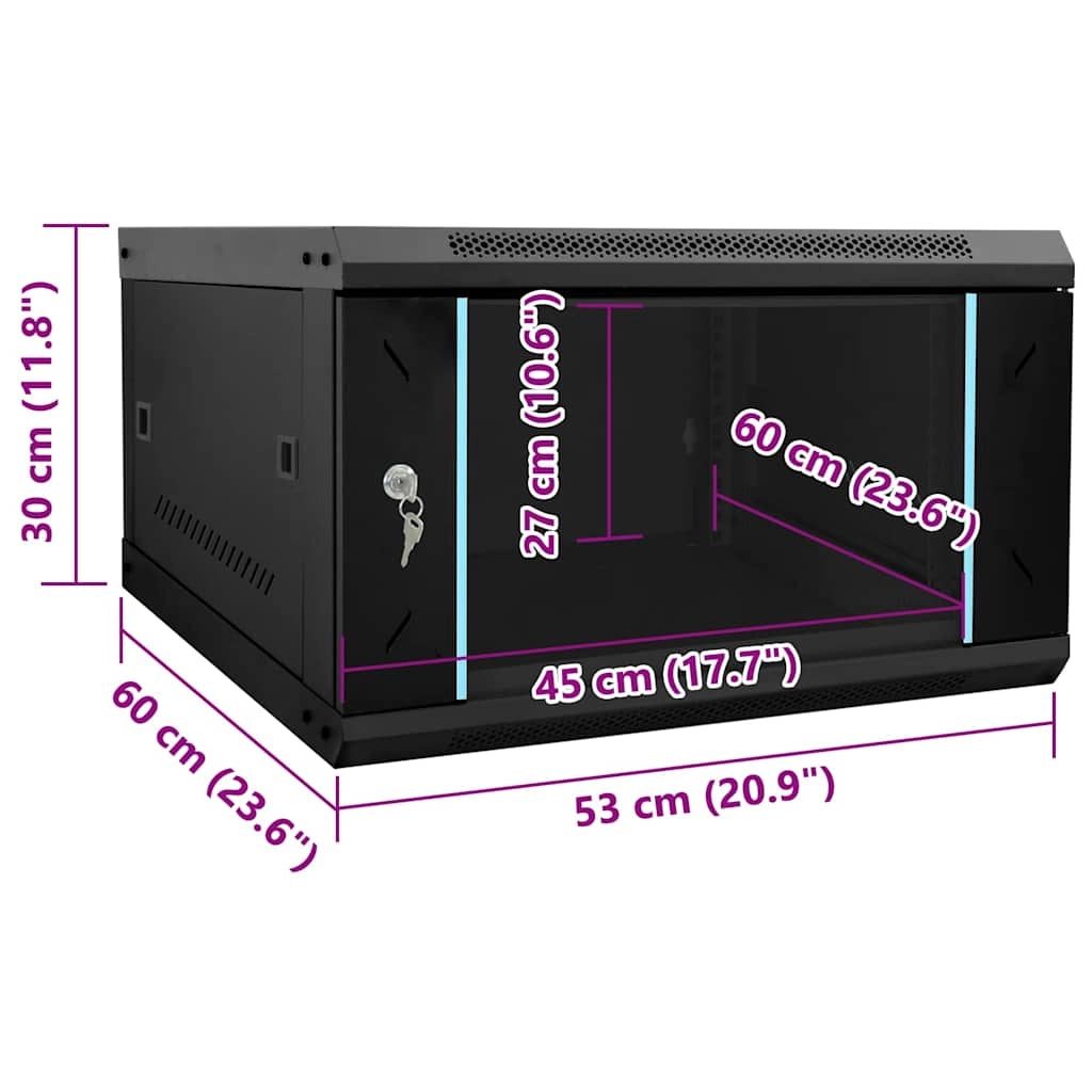 Armadio di rete a parete dal design industriale per ufficio 53 x 60 x 30 cm acciaio nero 02_0059077