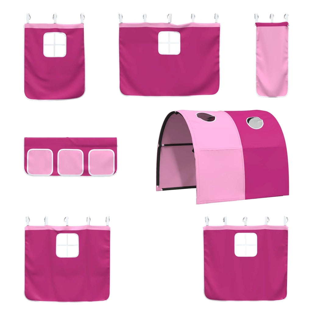 Struttura del letto loft per bambini Nero e rosa 107 x 200 cm 42020849