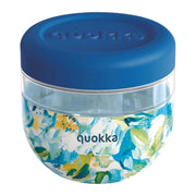 Contenitore Alimentare con Motivo Peonie 500ml con Coperchio Antiscivolo Blu Quokka