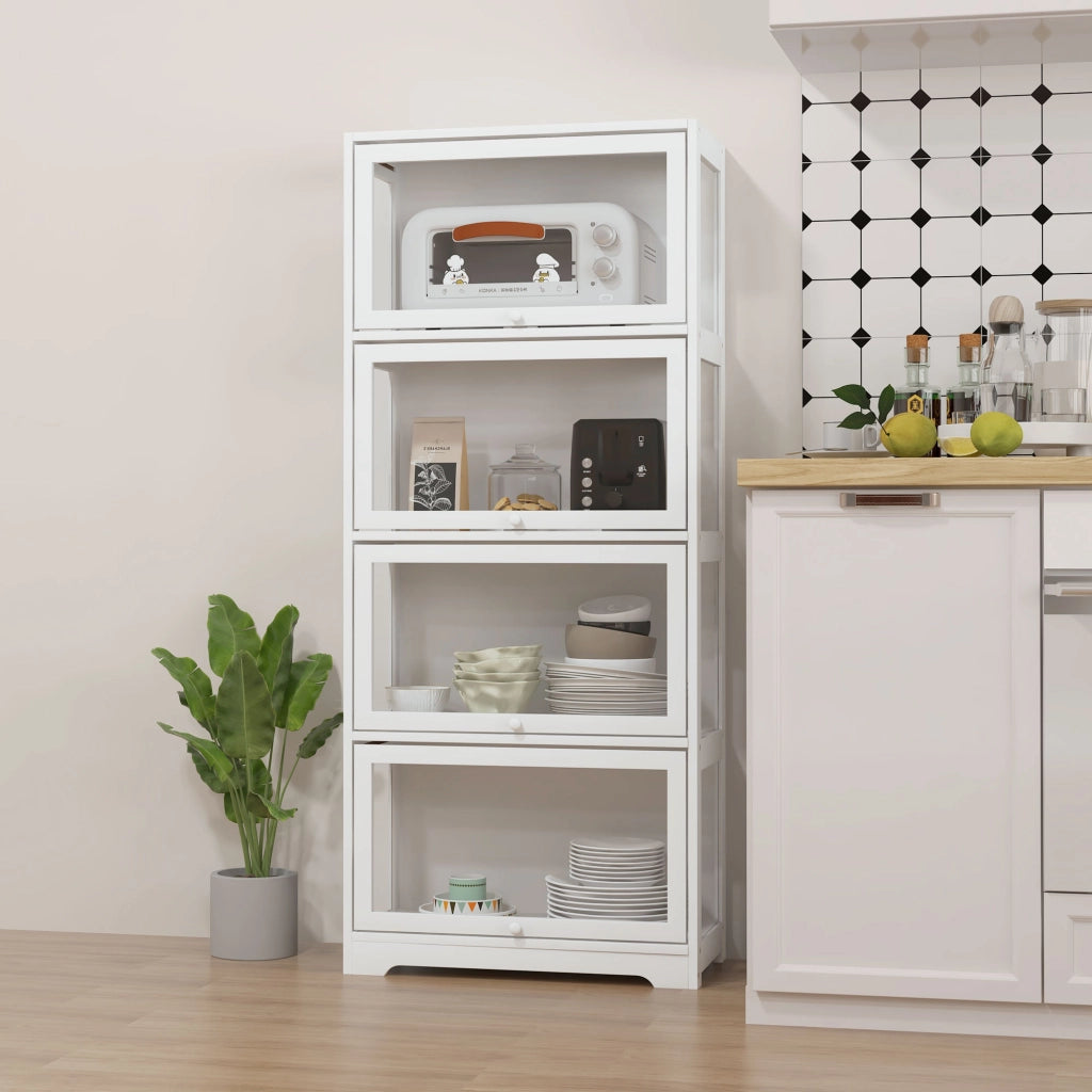 Vetrina Libreria 4 Ripiani con Ante ¨C Xylo ¨C Bianco 59x30x139 cm