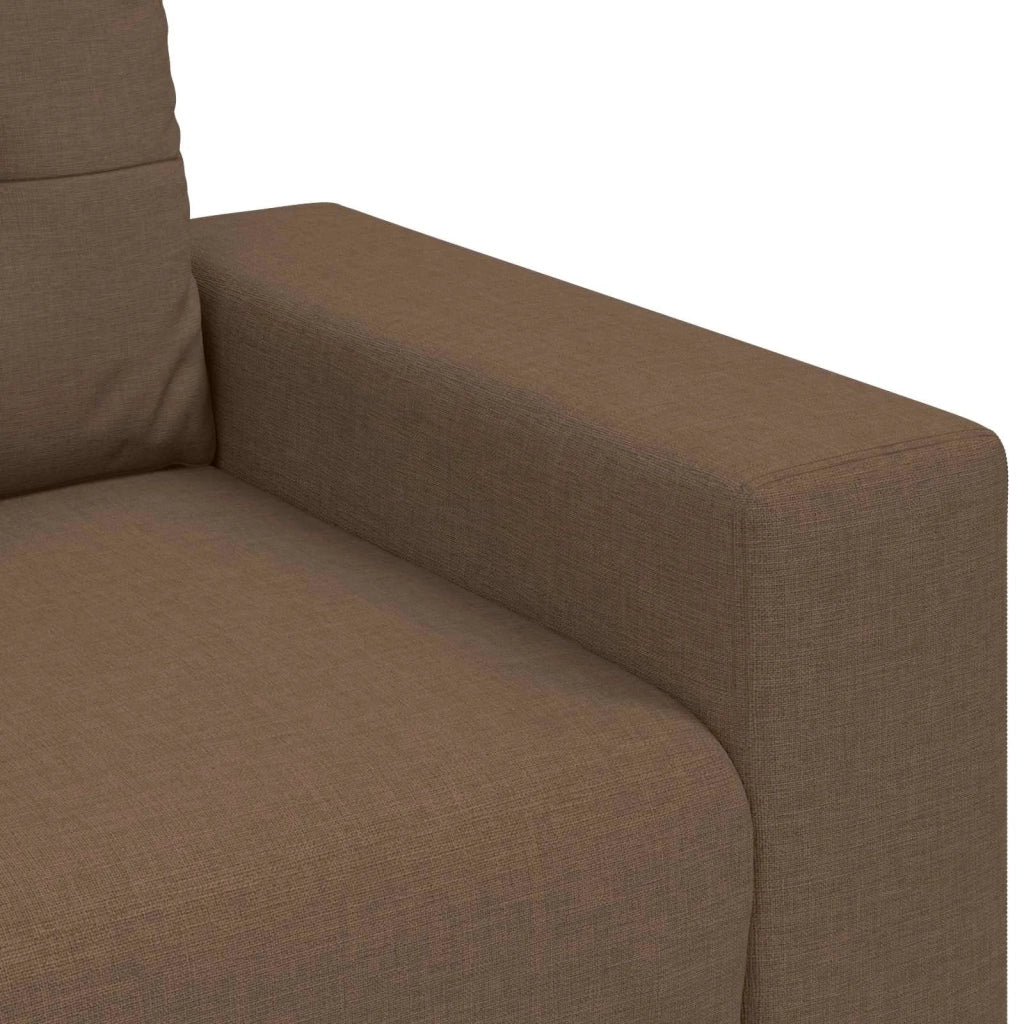 Divano 2 pcs Marrone Tessuto misto lino 3324714