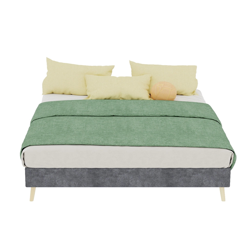 letto in tessuto e metallo grigio 140 x 200 cm