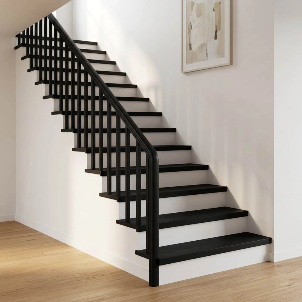 Tappeti per scale 4 pz 90 x 25 x 2 cm Nero 3446246