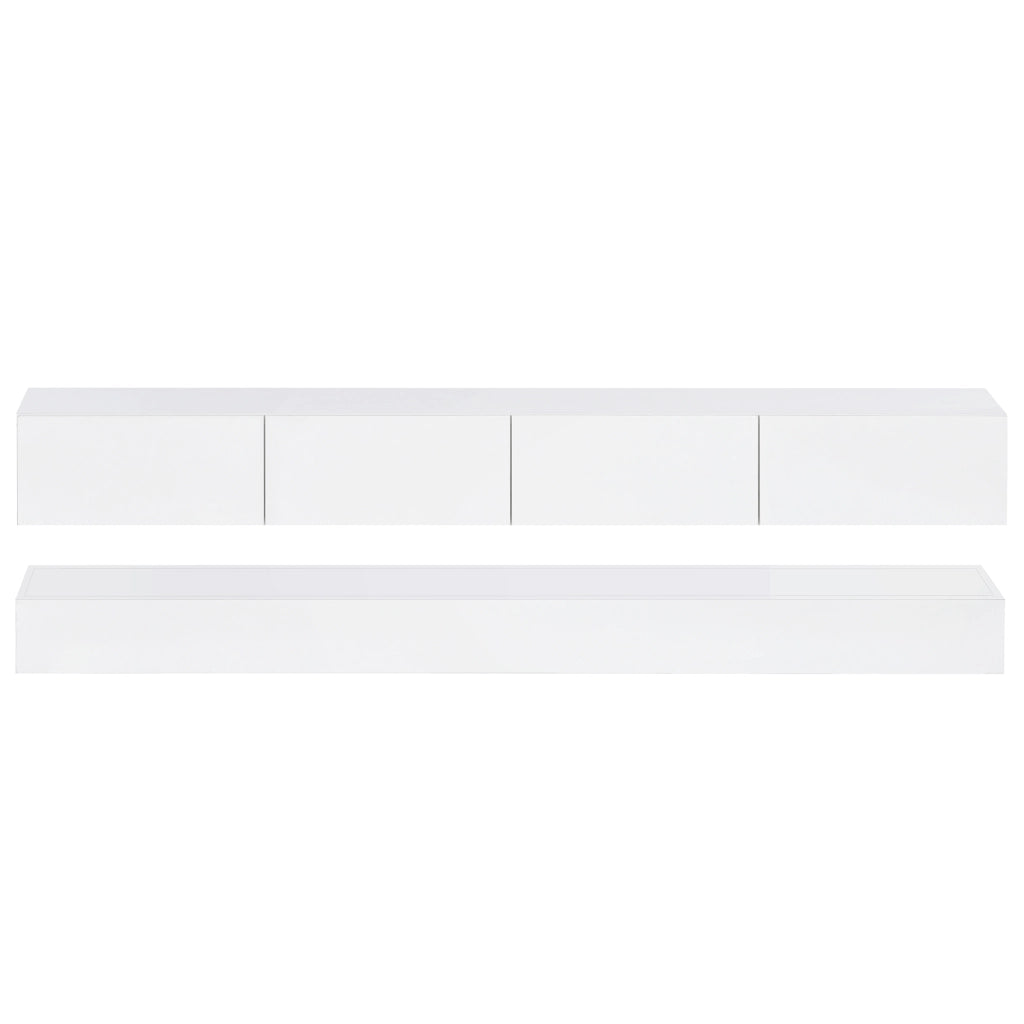 Mobile TV Sospeso Bianco 130 cm con LED; per TV fino a 55 Pollici; MDF