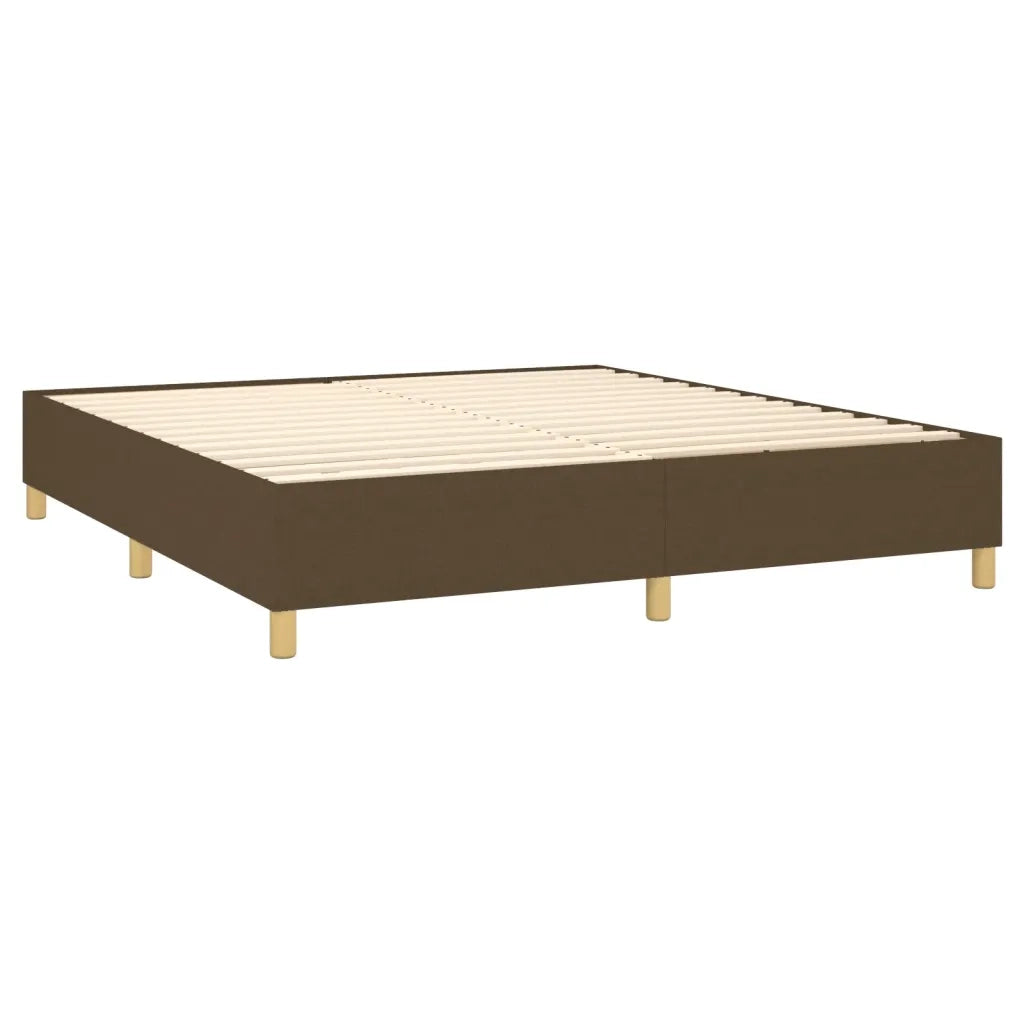 Giroletto a Molle con Materasso Marrone Scuro 160x200cm Tessuto 3142348