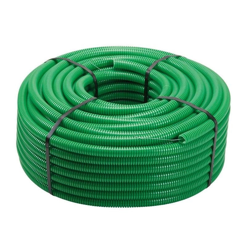 TUBO CORRUGATO CON TIRAFILO VERDE  Ø 20 - Rotolo 100 mt - 100 metrilineari