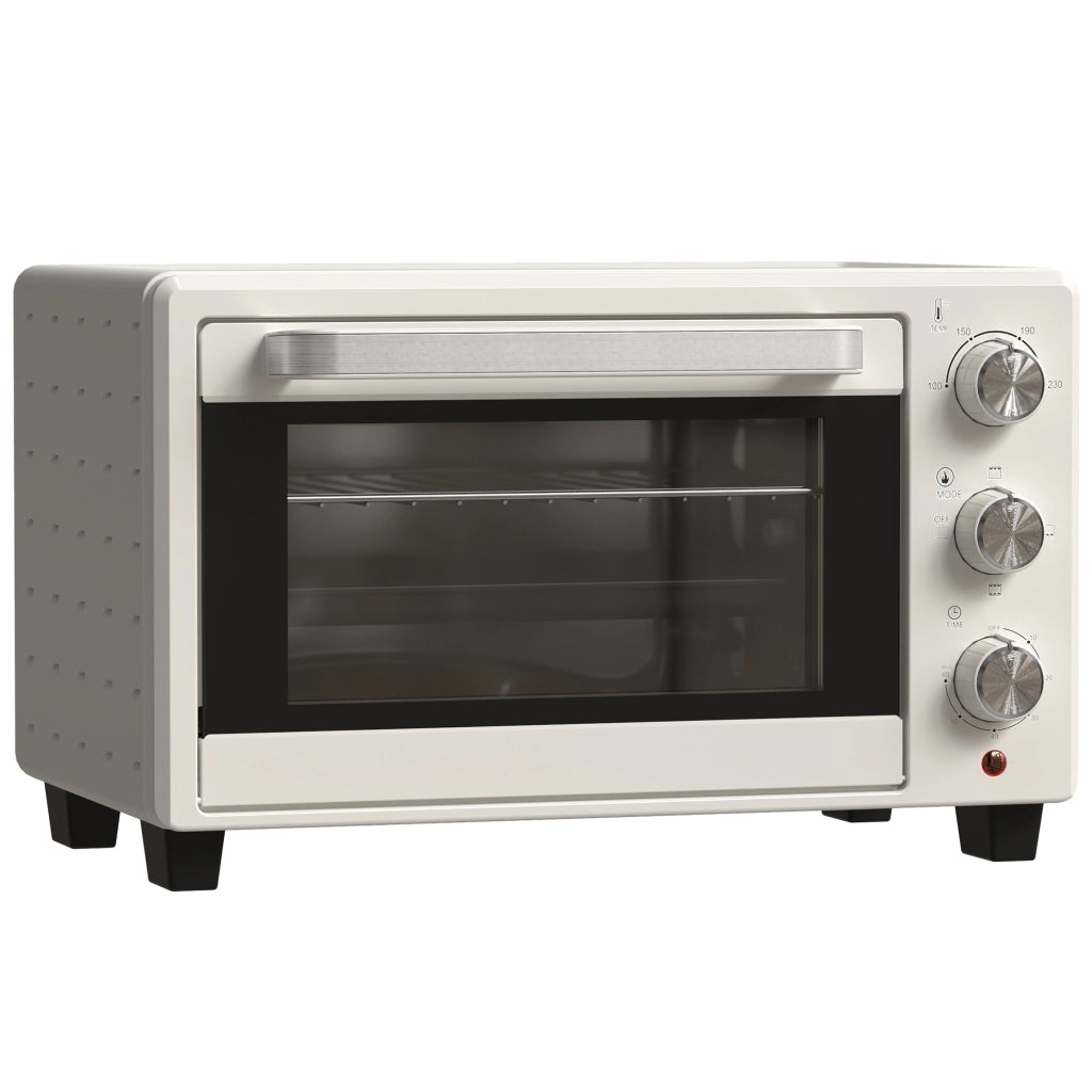 Mini forno con girarrosto, piccolo forno/forno tostapane da 21 litri con 1 griglia e 1 teglia, 3 modalit¨¤ di cottura, 100¡ãC-230¡ãC, acciaio inox,