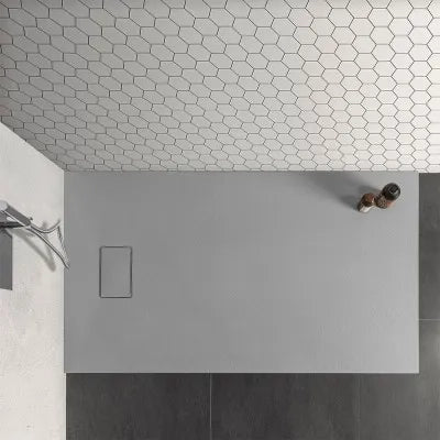 Piatto doccia 80x170 in resina grigio effetto pietra riducibile Agorà