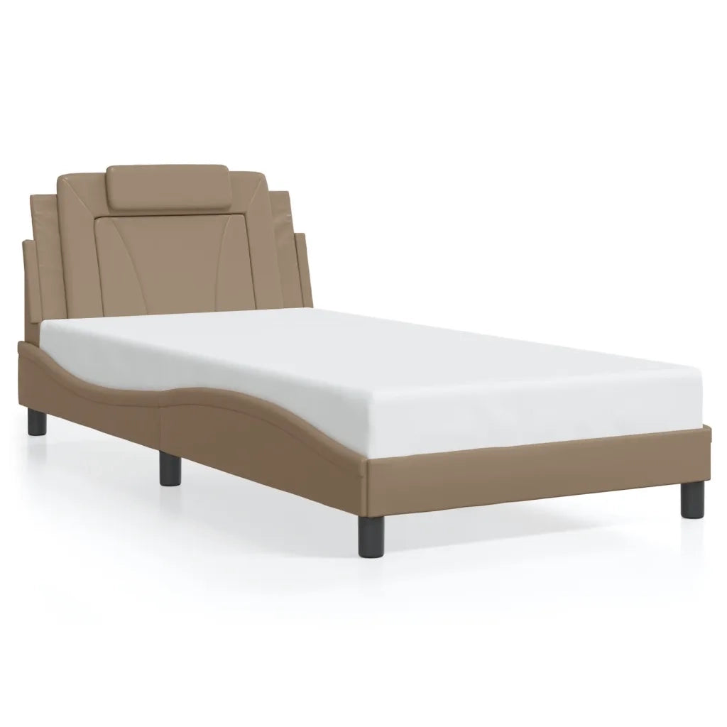 Giroletto Viana con LED senza Materasso-Struttura Letto Cappuccino 100x200 cm