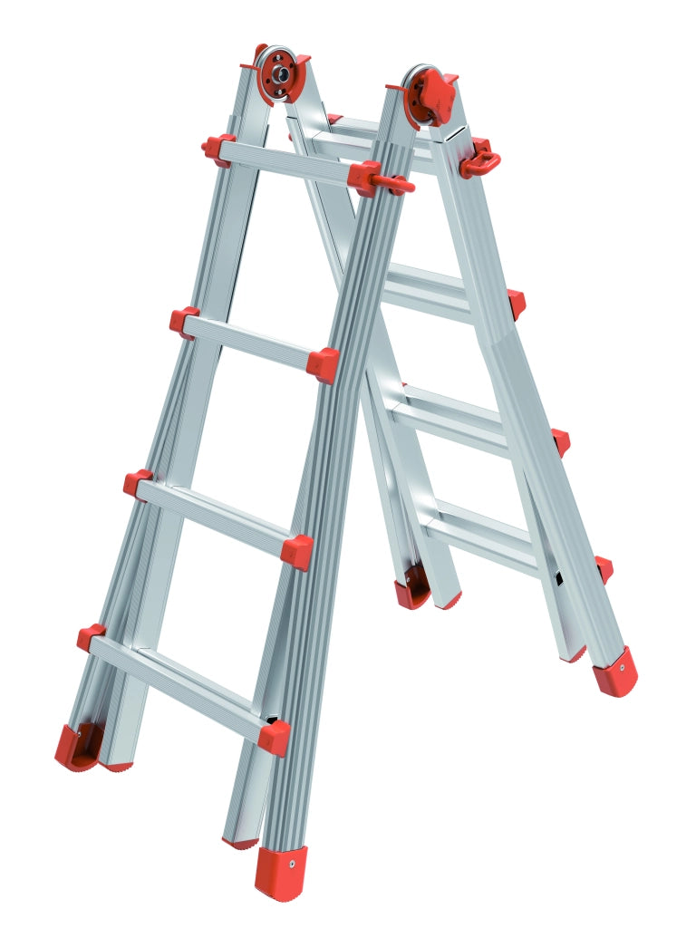 Marchetti SCALA TELESCOPICA IN ALLUMINIO SQUADRA PIU' Gradini NÂ°6+6 H max cm. 630