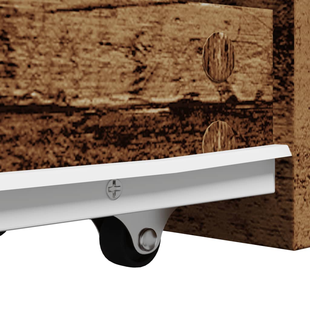 Armadietto da Bagno Stretto con Ruote Rovere Antico Truciolato 855284