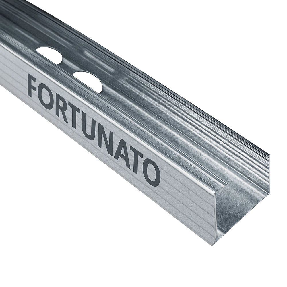 Montante c standard lungo 1 m profilo preforato sp 0,6 mm fissaggio cartongesso *** pezzi 8, misure 27 x 48 x 27 mm, ...