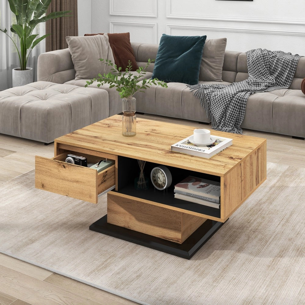 Tavolino da Caff¨¨ con Cassetto e Vano Contenitore ¨C MINIMAL ¨C Legno, Design Moderno