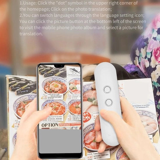 Apparecchio di Traduzione Bilingue - Offline & Online - Vocale - Portatile - 96 Lingue Supportate - Traduttore Bluetooth di Alta Precisione per Viaggi di Lavoro