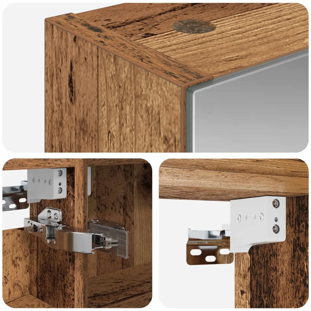 Mobiletto per specchio da Bagno | Armadio da bagno con lo scaffale Legno vecchio