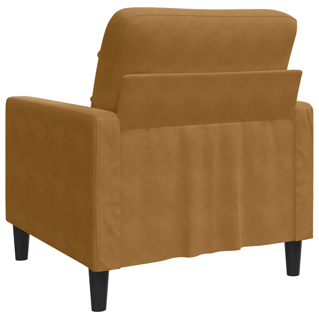 Poltrona | Sedia Relax Marrone 60 cm Velluto