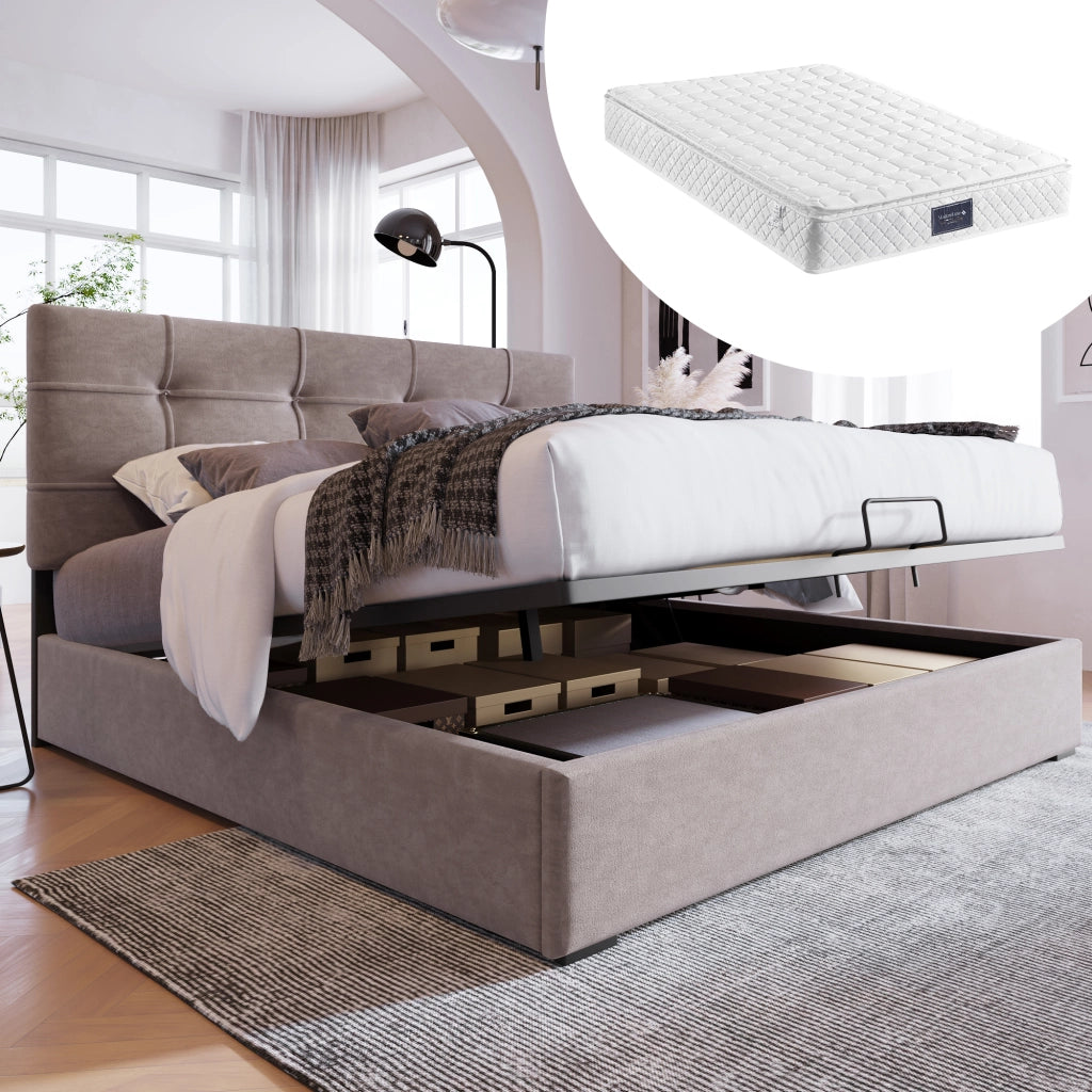 Letto contenitore 140x200 cm con materasso incluso