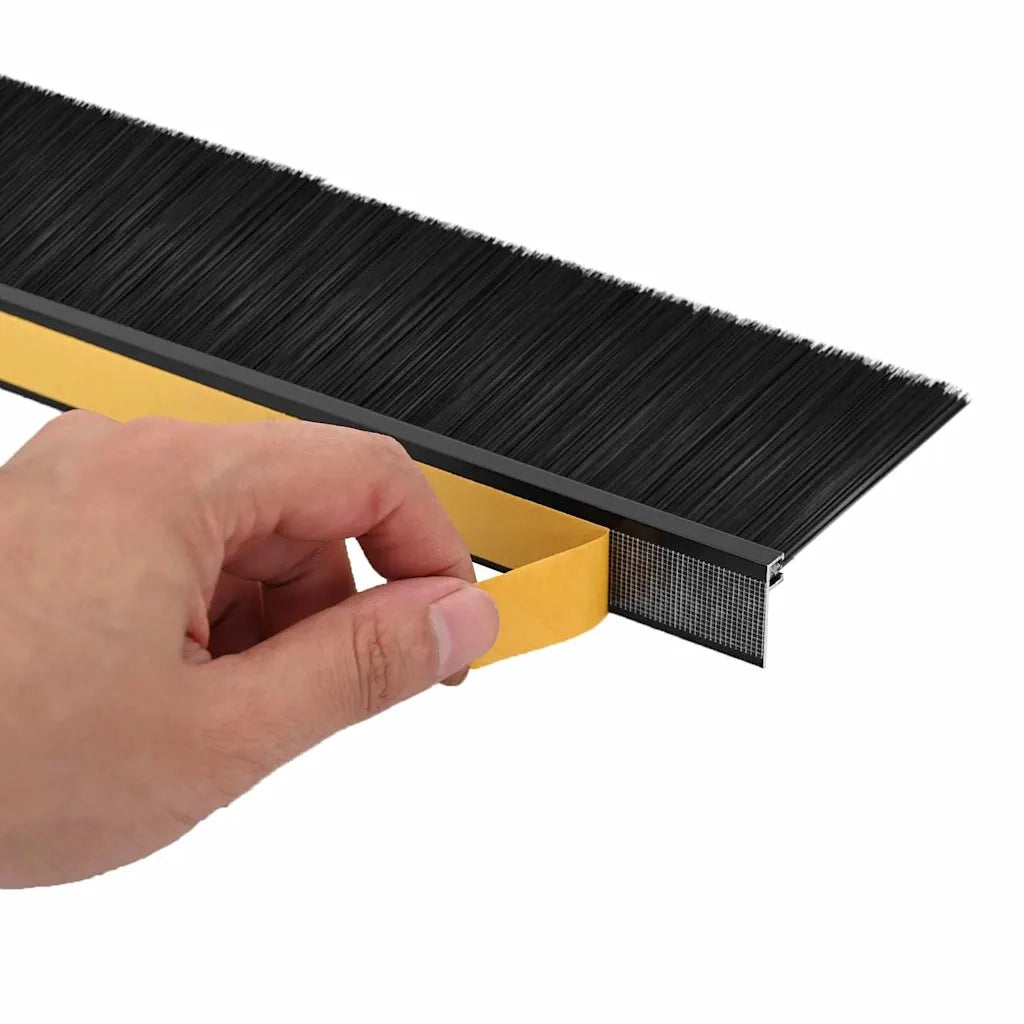 Spazzole per porte autoadesive 12 pz Nero 100 cm CFW2386772