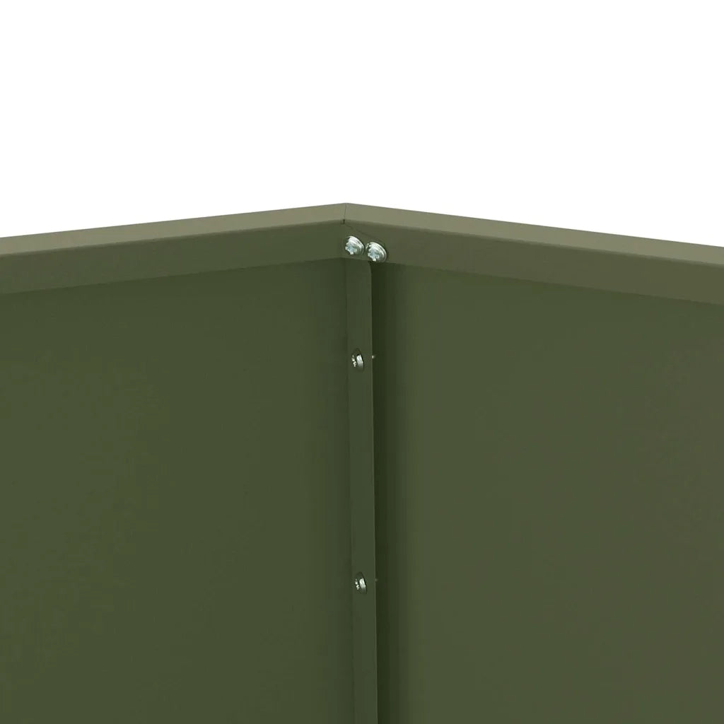 Fioriera 2 pcs Verde oliva 100 x 100 x 80 cm Acciaio 884031