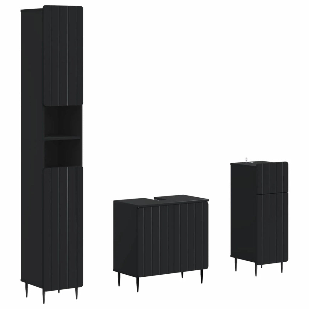 Set di armadietti da bagno in 3 pezzi ZWOLLE 3417838