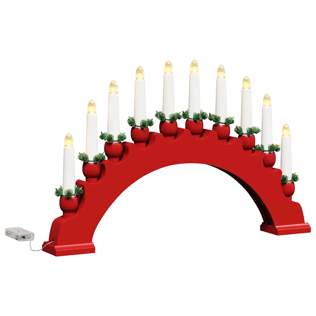 Arco di Candele di Natale con 10 Candele LED-Decorazioni natalizie Rosso