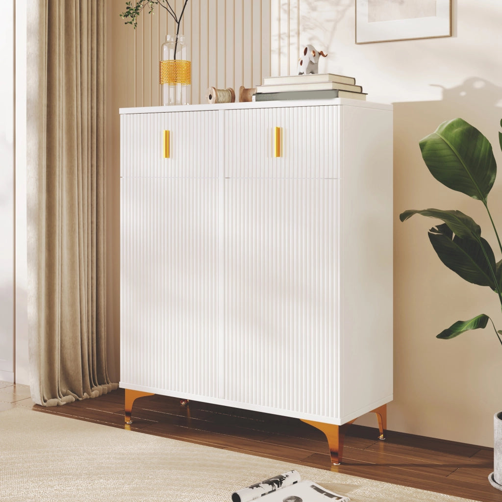 SIDEBORAD Armadio con 2 cassetti e 2 ante 83x35x101 cm Bianco