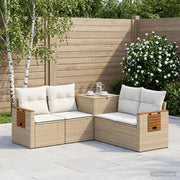 Set di divani 5 pz Beige e Bianco Crema 3447952