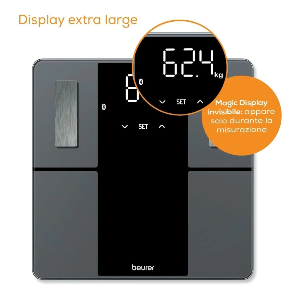 Beurer BF 500 BT Super Black Edition Bilancia Diagnostica Elegante con Funzione Bluetooth