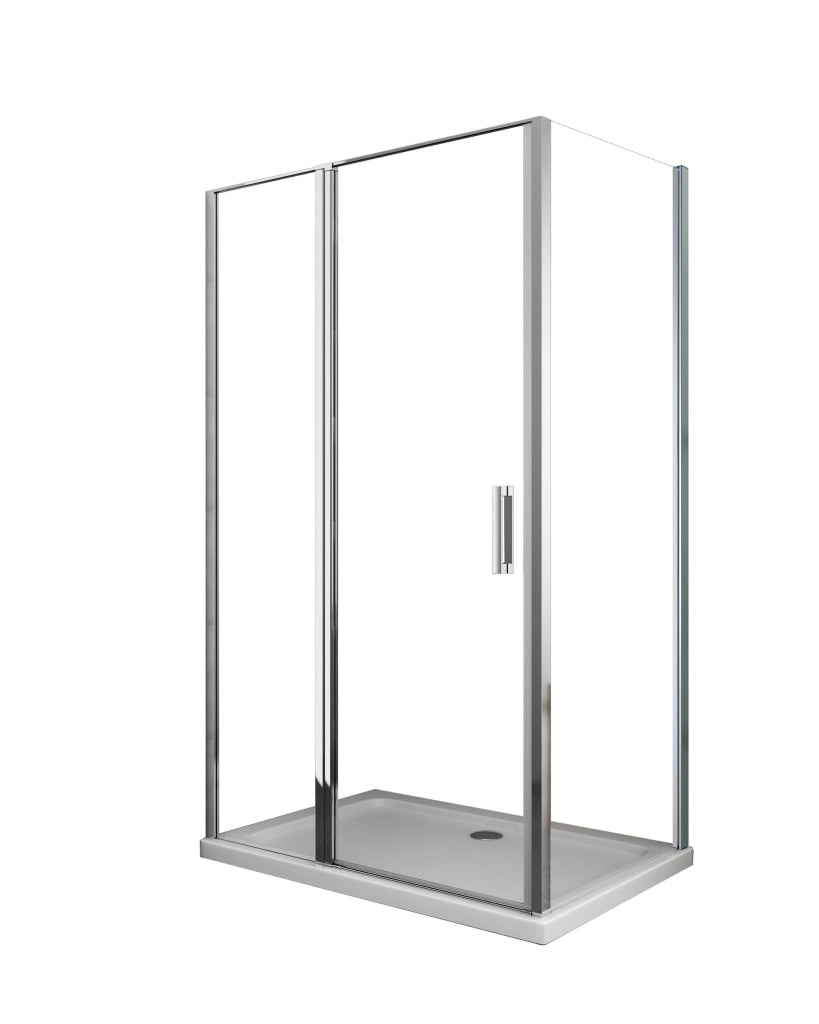 Box Doccia angolare 75x120 cm 1 anta Battente in Cristallo trasparente 6mm H190 Best