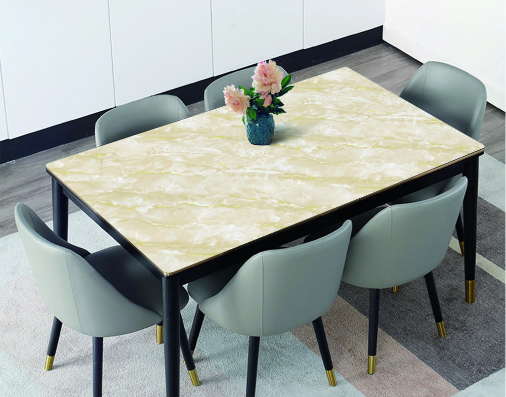TOVAGLIATO PVC EFFETTO MARMO cm. 100 h, spessore mm. 1,2 Col. Bianco/Giallo 15.00 metri