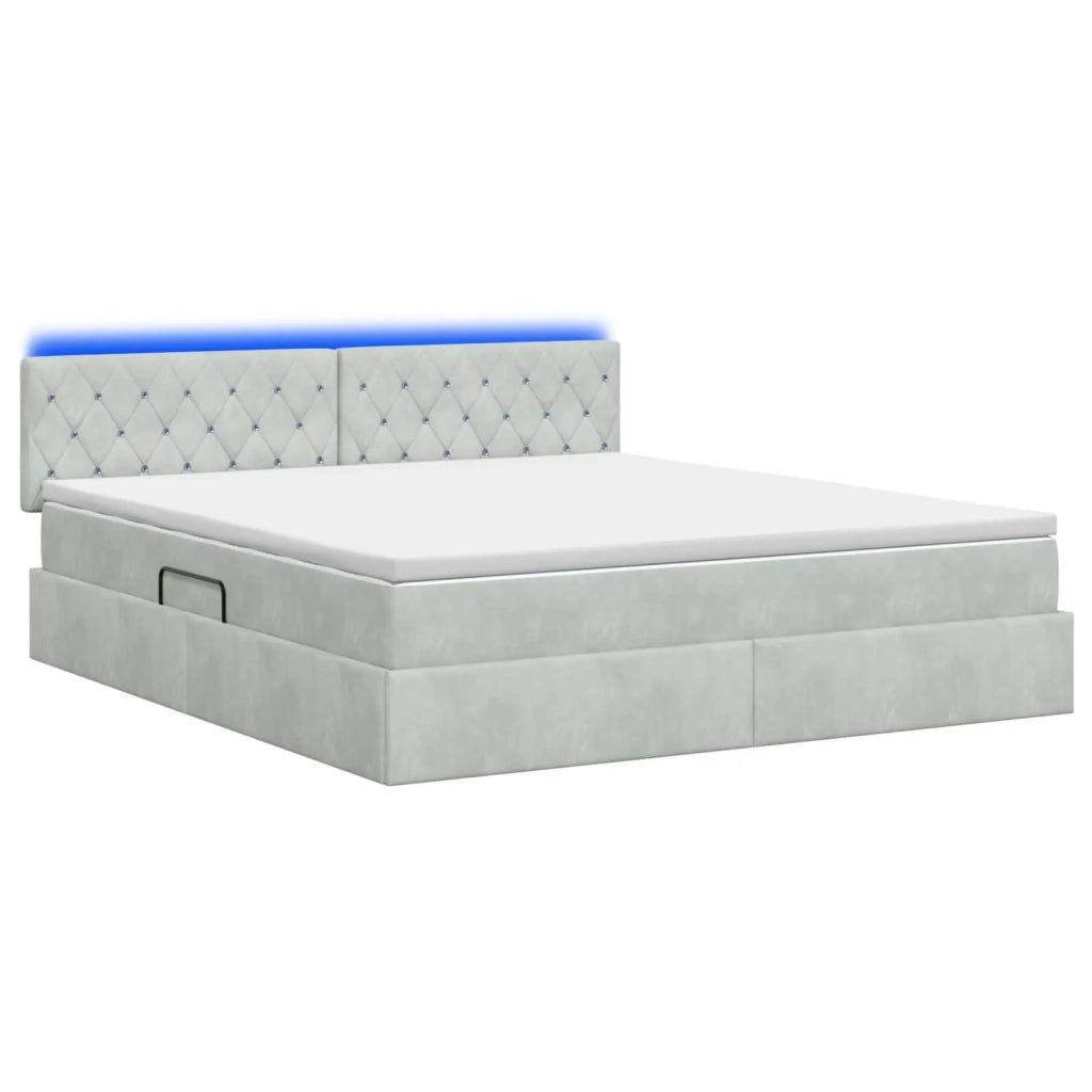 Letto con contenitore LED e materasso Grigio Chiaro 3459192